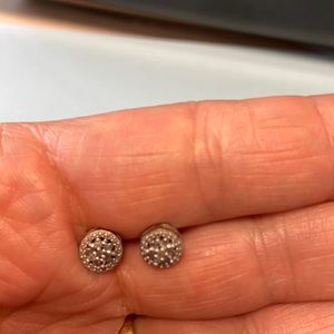Silver stud earrings with some delicate detailing